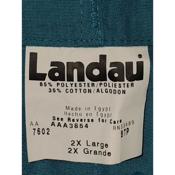 Landau Essentials Unisex Drawstring Scrub Pants Green Sz 2XL XXL Pockets - Picture 7 of 9